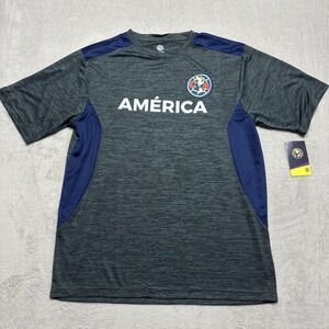 Club America Jersey Shirt Mens L Gray Space Dye Stretch Game Day Performance NWT